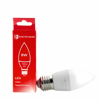 LED лампа свіча E27 8 Вт EH-LMP-1254 фото