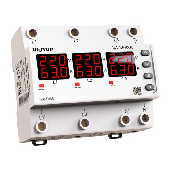 Реле напряжения с контролем тока &ndash; VA-3F63A M6R  VA-3F63A M6R фото