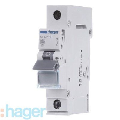 Автоматичний вимикач, hager, 63A, MCN163 MCN163 фото