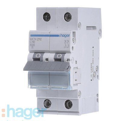 Автоматичний вимикач 2P, 10A, hager MCN210 MCN210 фото