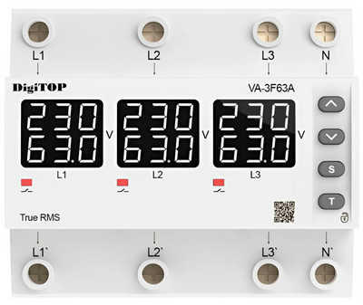 Реле напруги з контролем струму - VA-3F63A M6W VA-3F63A M6W фото