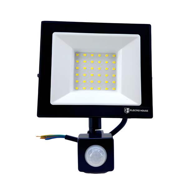 LED прожектор с д. движения 50 Вт 6500К 4500 Лм IP65 EH-LP-214 фото