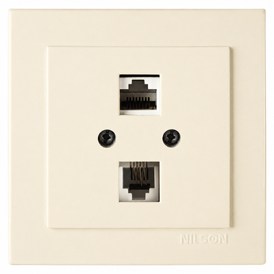 РОЗЕТКА NILSON TOURAN КОМП. CAT6e+ТЕЛ.CAT3E 24121049 фото