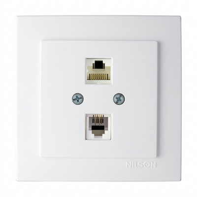 РОЗЕТКА NILSON TOURAN  КОМП. CAT6е+ТЕЛ.CAT3е 24111049 фото