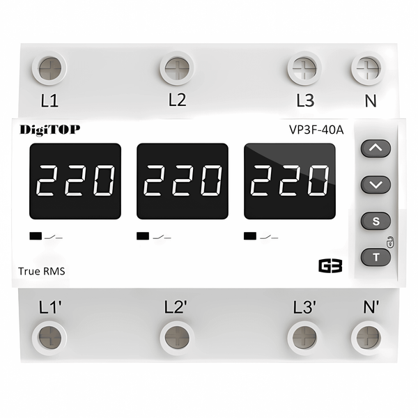 Реле напряжения трехфазное 40а VP-3F40A M6W фото