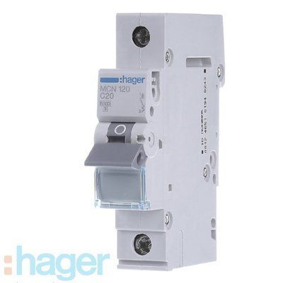 Автоматичний вимикач 1P, In=20A, C, 6kA, 1м., MCN120 MCN120 фото